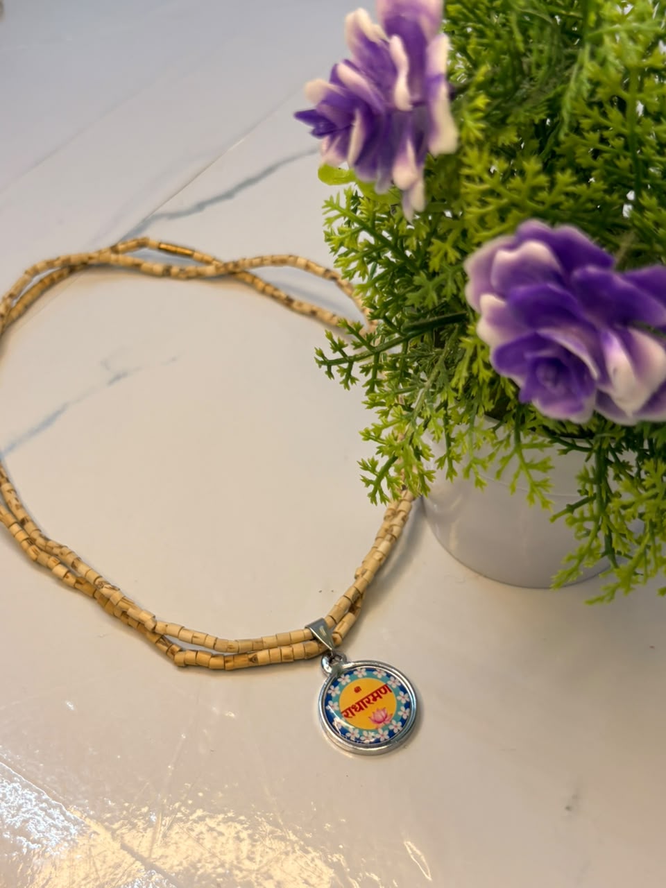 Pure Tulasi Kanthi Double Round +  Sri Radha Raman Locket